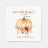 Little Pumpkin Gender Neutral Fall 2. Geburtstag Serviette (Vorderseite)