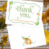 Little Pumpkin Gender Neutral Fall Baby Shower Dankeskarte