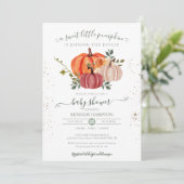 Little Pumpkin Gender Neutral Fall Baby Shower Einladung (Stehend Vorderseite)