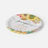 Little Pumpkin Gender Neutral Fall Baby Shower Pappteller (Schrägansicht)