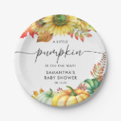 Little Pumpkin Gender Neutral Fall Baby Shower Pappteller (Vorderseite)