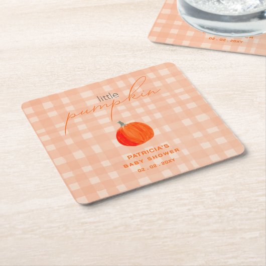 Little Pumpkin Gender Neutral Fall Baby Shower Rechteckiger Pappuntersetzer (angewinkelt)
