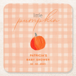 Little Pumpkin Gender Neutral Fall Baby Shower Rechteckiger Pappuntersetzer