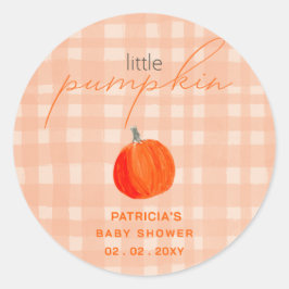 Little Pumpkin Gender Neutral Fall Baby Shower Runder Aufkleber