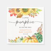Little Pumpkin Gender Neutral Fall Baby Shower Serviette (Vorderseite)
