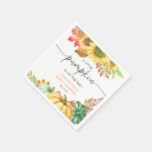 Little Pumpkin Gender Neutral Fall Baby Shower Serviette (Ecke)