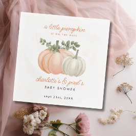 Little Pumpkin Gender Neutral Fall Baby Shower Serviette