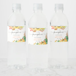 Little Pumpkin Gender Neutral Fall Baby Shower Wasserflaschenetikett