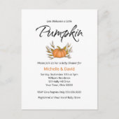 Little Pumpkin Gender Neutral Paares Herbstfarben Einladungspostkarte (Vorderseite)