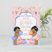 Little Pumpkin Gender Reveal Dark Tone Einladung (Stehend Vorderseite)