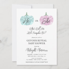 Little Pumpkin Gender Reveal Halloween Baby Shower Einladung
