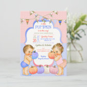 Little Pumpkin Gender Reveal Light Blonde Einladung (Stehend Vorderseite)