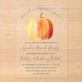Little Pumpkin Gender Reveal Party Acryleinladungen (Vorderseite)