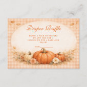 Little Pumpkin Gingham Fall Diapper Raffle Begleitkarte (Vorderseite)