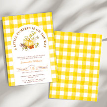 Little Pumpkin Gingham Kariert Boho Baby Shower
