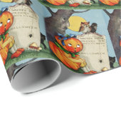 Little Pumpkin Girl and Friends Geschenkpapier (Rolleneckpunkt)