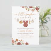 Little Pumpkin Girl Baby Kleidung Babydusche Einladung (Stehend Vorderseite)