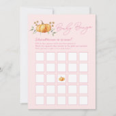 Little Pumpkin Girl Baby Shower Bingo Card Einladung (Vorderseite)