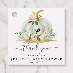 Little Pumpkin Girl Baby Shower Gevor Tag Pink Geschenkanhänger