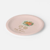 Little Pumpkin Girl Baby Shower Pappteller (Schrägansicht)