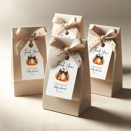 Little Pumpkin Girl Baby Shower Tag Geschenkanhänger