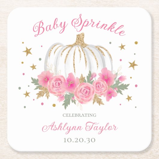 Little Pumpkin Girl Baby Sprinkle Rechteckiger Pappuntersetzer (Vorderseite)