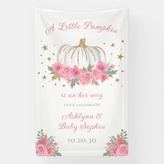 Little Pumpkin Girl Babydusche Banner (Vertikal)