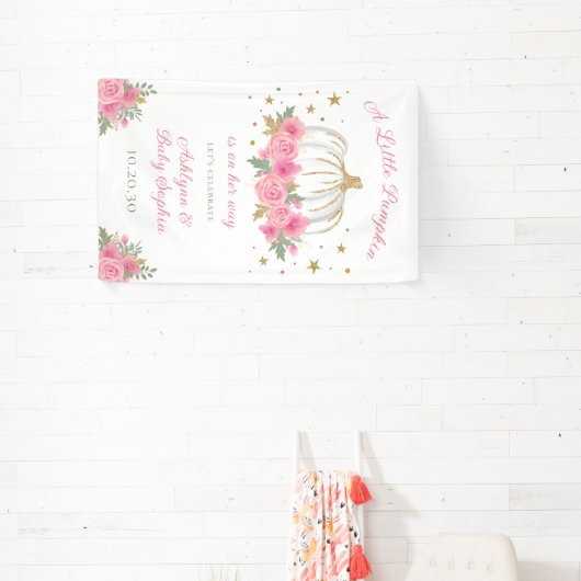 Little Pumpkin Girl Babydusche Banner (InSitu)