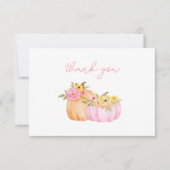 Little Pumpkin Girl Babydusche Dankeskarte (Vorderseite)