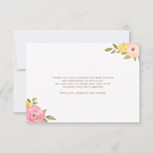 Little Pumpkin Girl Babydusche Dankeskarte (Rückseite)