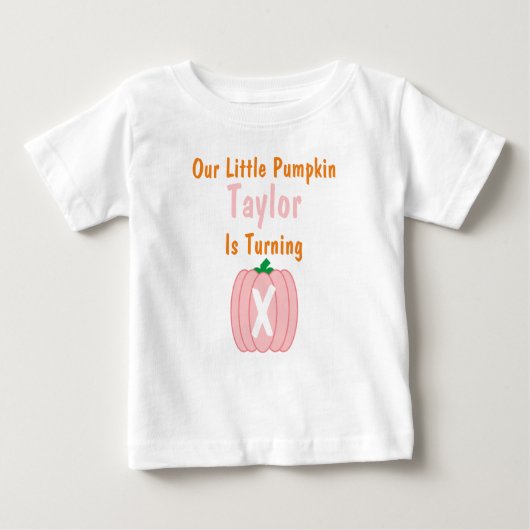 Little Pumpkin Girl Birthday Baby T - Shirt (Vorderseite)