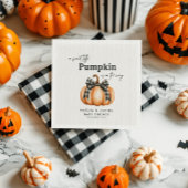 Little Pumpkin Girl Black Bow Serviette