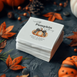 Little Pumpkin Girl Black Bow Serviette