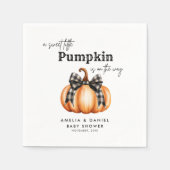 Little Pumpkin Girl Black Bow Serviette (Vorderseite)