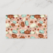 Little Pumpkin Girl Duschdusche Windelwaschkarte Visitenkarte (Rückseite)