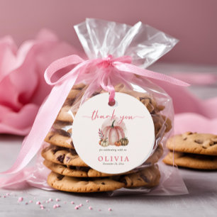 Little Pumpkin Girl Pink Baby Dusche Danke Geschenkanhänger