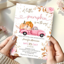 Little Pumpkin Girl Pink Truck Fall Baby Dusche