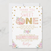 Little Pumpkin Girls 1. Geburtstag Dankeskarte (Vorderseite)