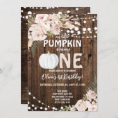 Little Pumpkin Girls 1. Geburtstag Einladung (Vorne/Hinten)