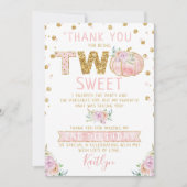 Little Pumpkin Girls 2. Geburtstag Dankeskarte (Vorderseite)