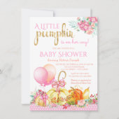 Little Pumpkin Girls Fall Baby Shower Einladungen (Vorderseite)