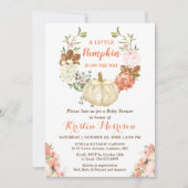 Little Pumpkin Gold Glitzer Fall Baby Shower Einladung (Vorderseite)