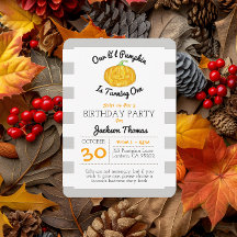 Little Pumpkin Gray Stripe Kind Geburtstag Klein