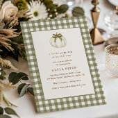 Little Pumpkin Green Gender Neutral Baby Dusche Einladung