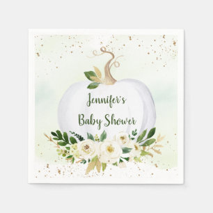 Little Pumpkin Greenery Gold Baby Dusche Serviette