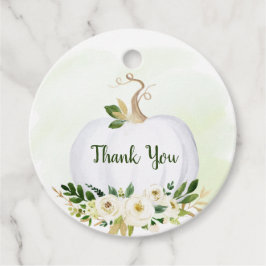 Little Pumpkin Greenery Gold Baby Shower Geschenkanhänger