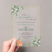 Little Pumpkin Greenery Gold Fall Baby Dusche Acryleinladungen (Insitu (Handheld))