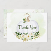 Little Pumpkin Greenery Gold Vielen Dank Dankeskarte (Vorne/Hinten)