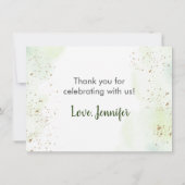 Little Pumpkin Greenery Gold Vielen Dank Dankeskarte (Rückseite)