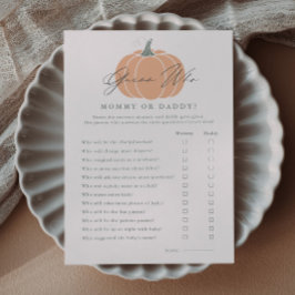 Little Pumpkin Guess Who Baby Shower Game Einladung